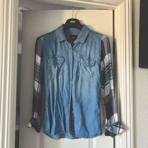 Rails Denim and Plaid Shirt